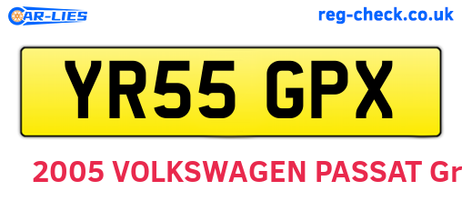 YR55GPX are the vehicle registration plates.