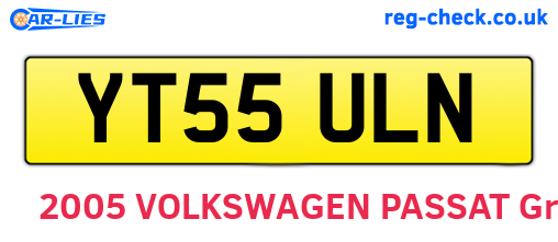 YT55ULN are the vehicle registration plates.