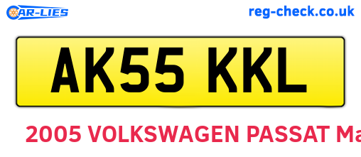 AK55KKL are the vehicle registration plates.