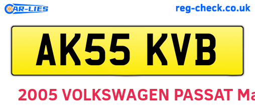 AK55KVB are the vehicle registration plates.