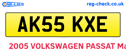 AK55KXE are the vehicle registration plates.