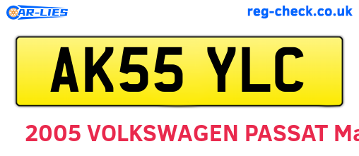 AK55YLC are the vehicle registration plates.