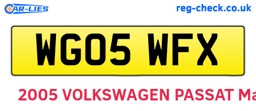WG05WFX are the vehicle registration plates.