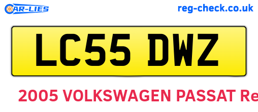 LC55DWZ are the vehicle registration plates.