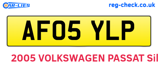 AF05YLP are the vehicle registration plates.