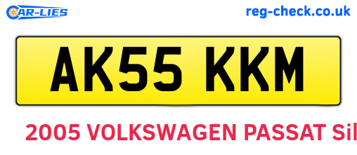 AK55KKM are the vehicle registration plates.