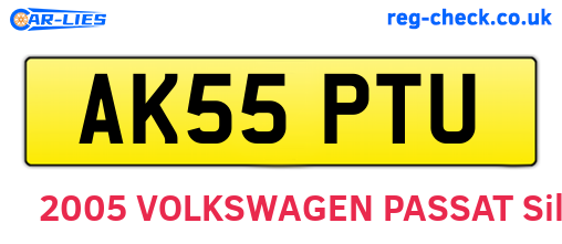 AK55PTU are the vehicle registration plates.
