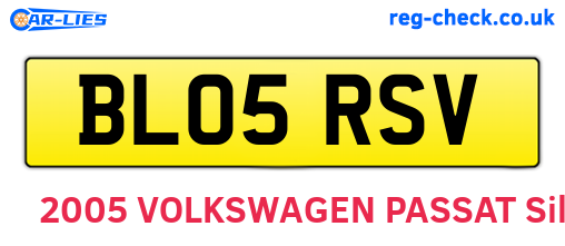 BL05RSV are the vehicle registration plates.