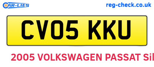 CV05KKU are the vehicle registration plates.