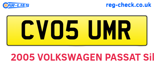 CV05UMR are the vehicle registration plates.