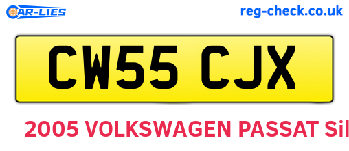 CW55CJX are the vehicle registration plates.