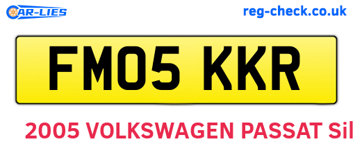 FM05KKR are the vehicle registration plates.