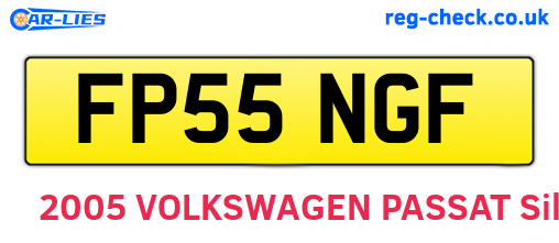 FP55NGF are the vehicle registration plates.