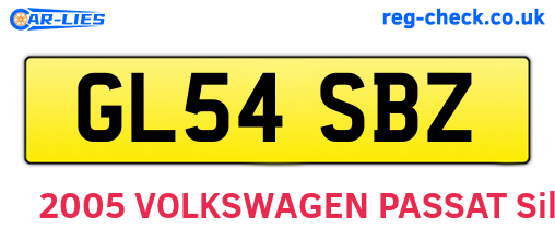 GL54SBZ are the vehicle registration plates.