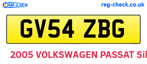 GV54ZBG are the vehicle registration plates.