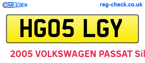 HG05LGY are the vehicle registration plates.