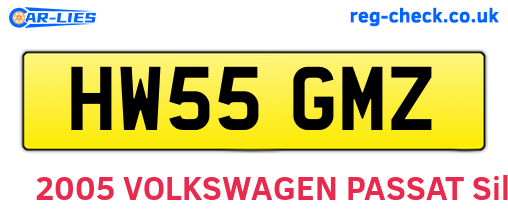HW55GMZ are the vehicle registration plates.