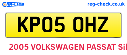 KP05OHZ are the vehicle registration plates.