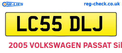 LC55DLJ are the vehicle registration plates.