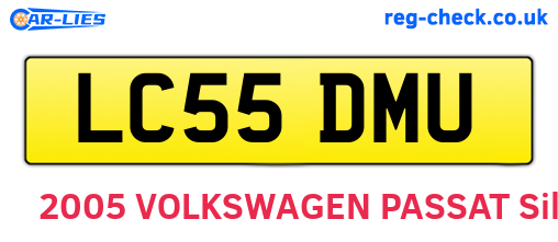 LC55DMU are the vehicle registration plates.