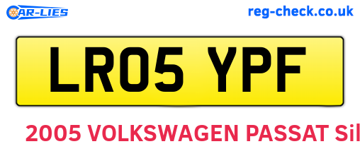 LR05YPF are the vehicle registration plates.
