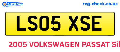LS05XSE are the vehicle registration plates.