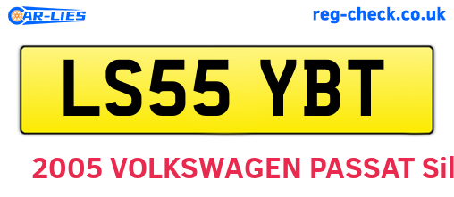 LS55YBT are the vehicle registration plates.