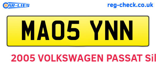 MA05YNN are the vehicle registration plates.
