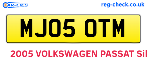 MJ05OTM are the vehicle registration plates.