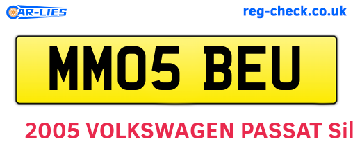 MM05BEU are the vehicle registration plates.