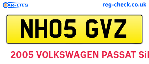 NH05GVZ are the vehicle registration plates.