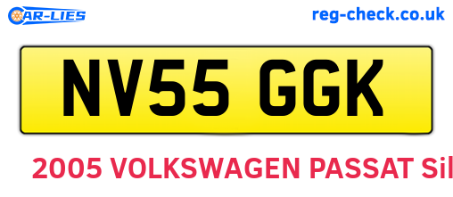NV55GGK are the vehicle registration plates.