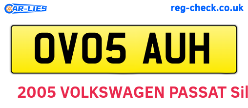 OV05AUH are the vehicle registration plates.