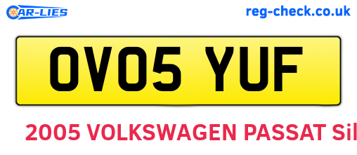 OV05YUF are the vehicle registration plates.