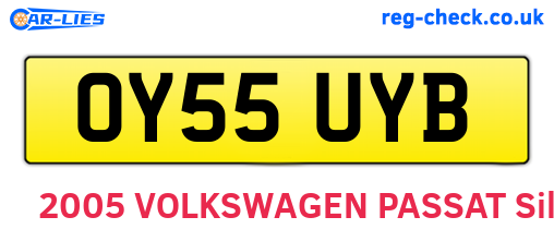 OY55UYB are the vehicle registration plates.