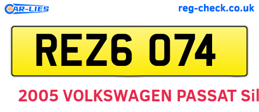 REZ6074 are the vehicle registration plates.