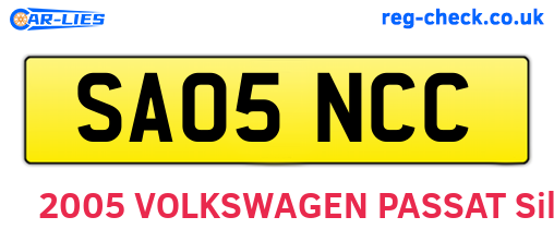 SA05NCC are the vehicle registration plates.