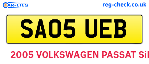 SA05UEB are the vehicle registration plates.