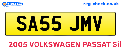 SA55JMV are the vehicle registration plates.