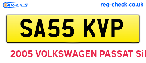SA55KVP are the vehicle registration plates.