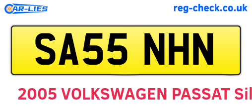 SA55NHN are the vehicle registration plates.