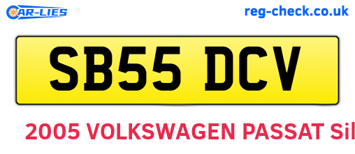 SB55DCV are the vehicle registration plates.