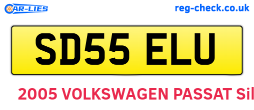 SD55ELU are the vehicle registration plates.