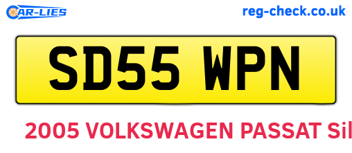 SD55WPN are the vehicle registration plates.