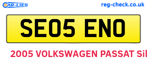 SE05ENO are the vehicle registration plates.