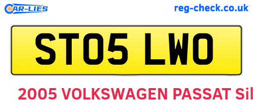 ST05LWO are the vehicle registration plates.