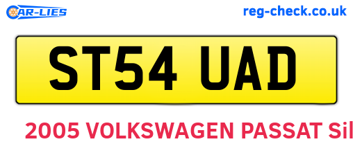 ST54UAD are the vehicle registration plates.