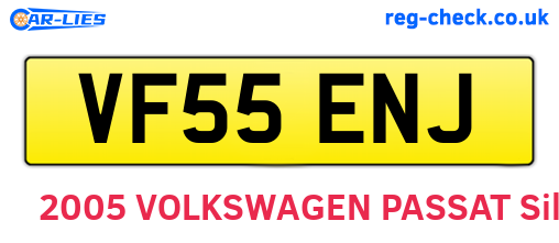 VF55ENJ are the vehicle registration plates.
