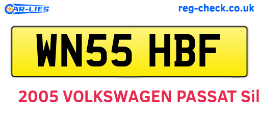 WN55HBF are the vehicle registration plates.