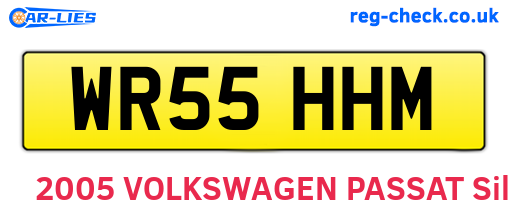 WR55HHM are the vehicle registration plates.